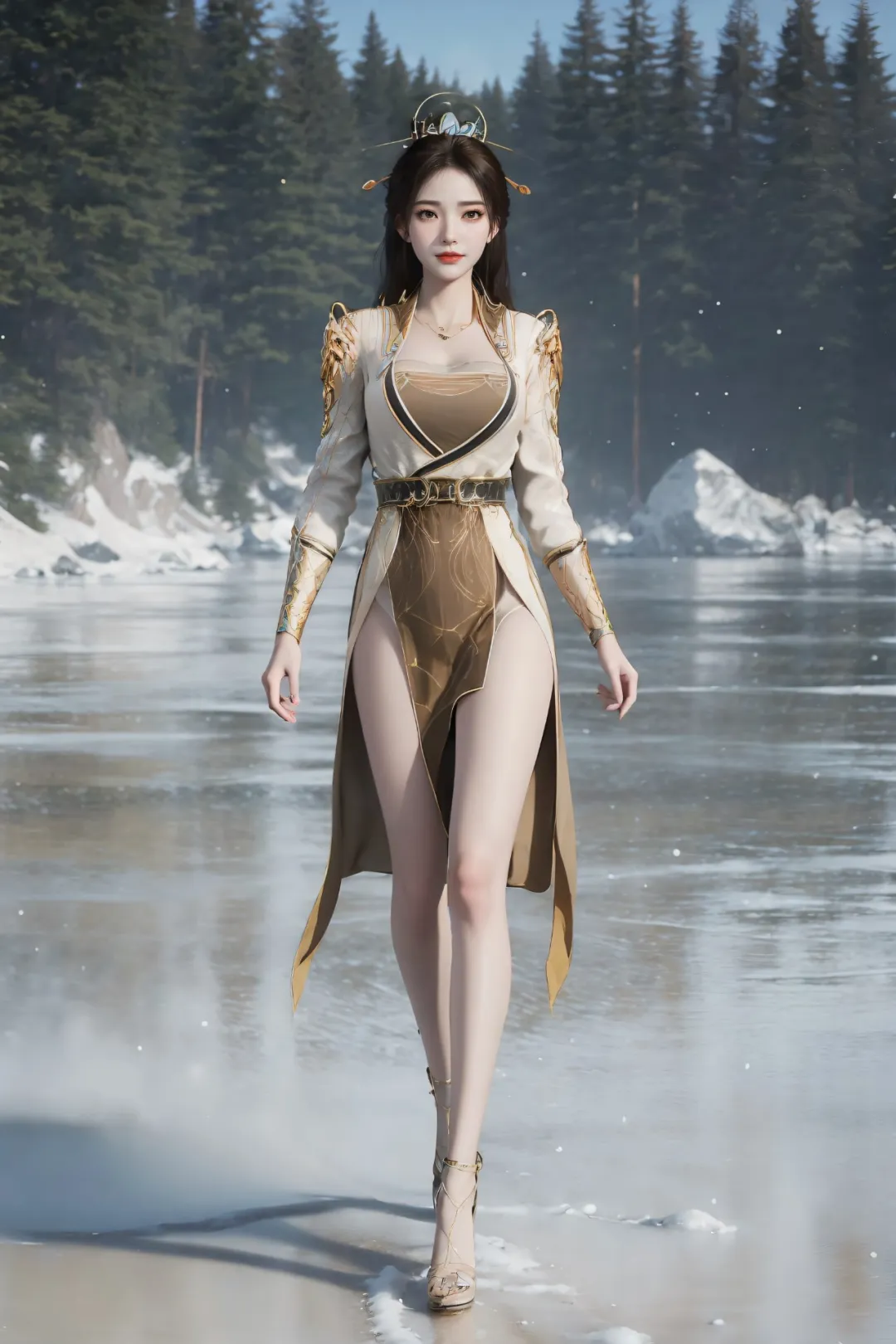 冰雪覆地步如风，凤羽轻扬傲苍穹，这女的身材绝了 第2张