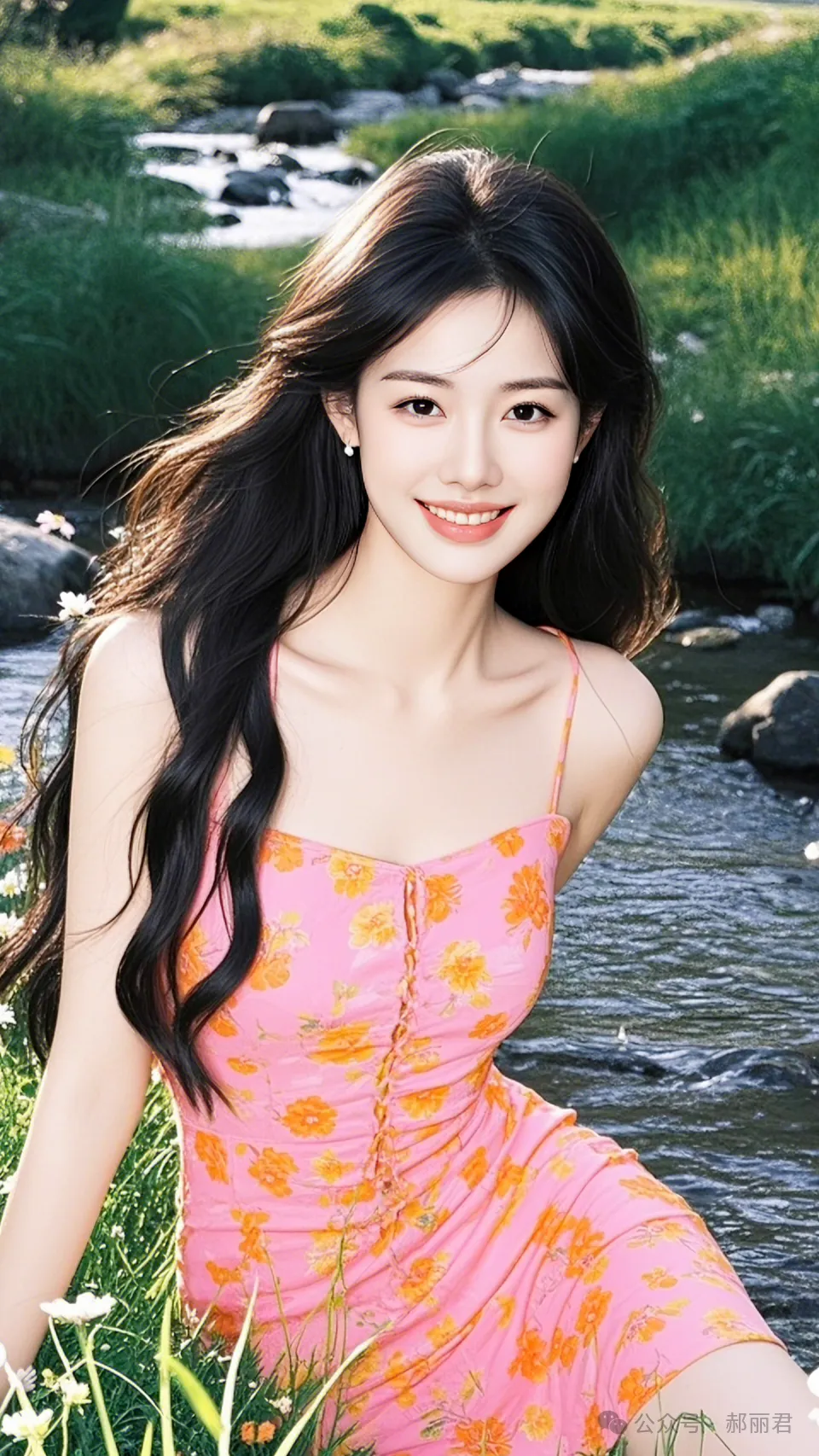 水岸戏水的美女 第6张