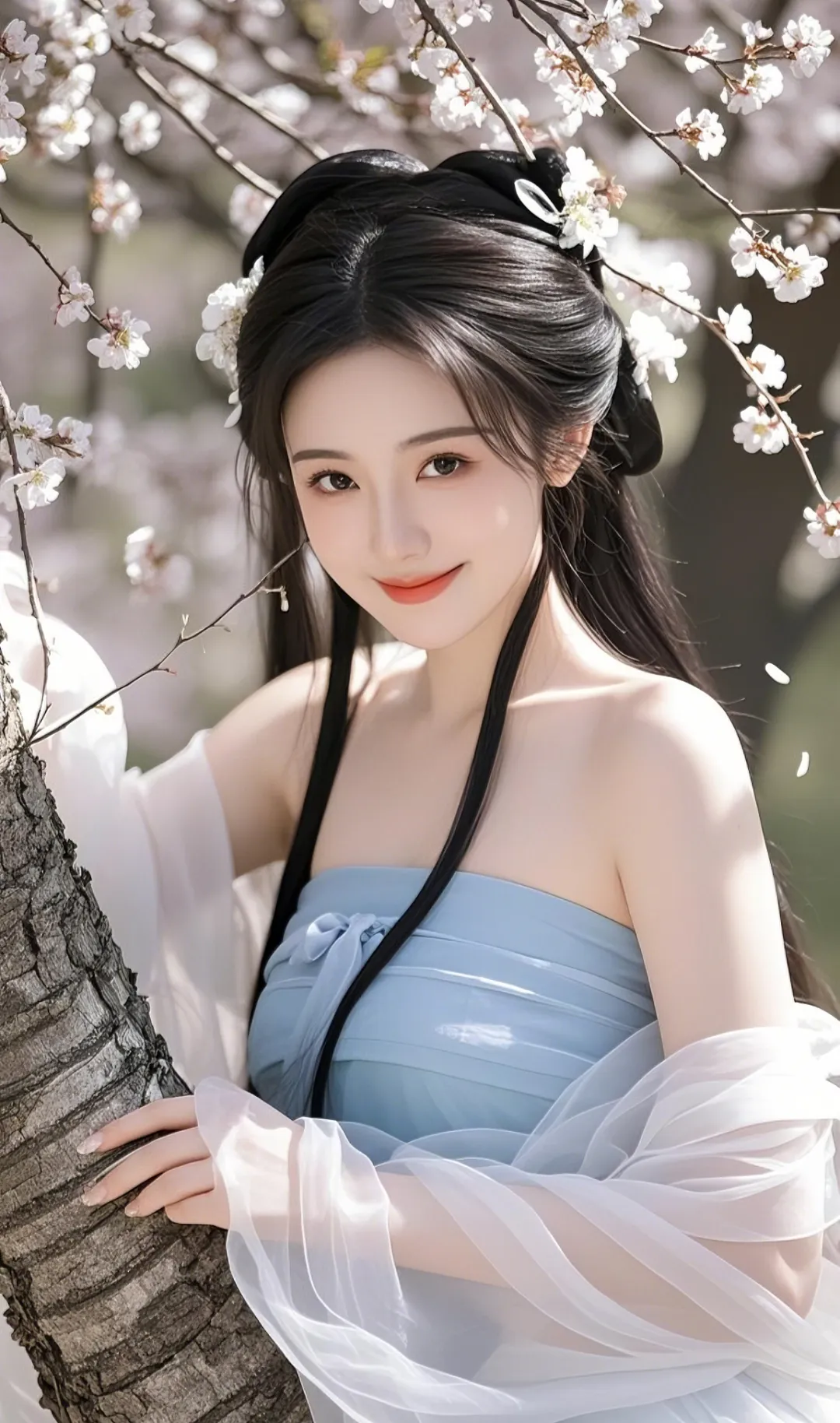 美人图片||花间美人，温婉如玉 第2张