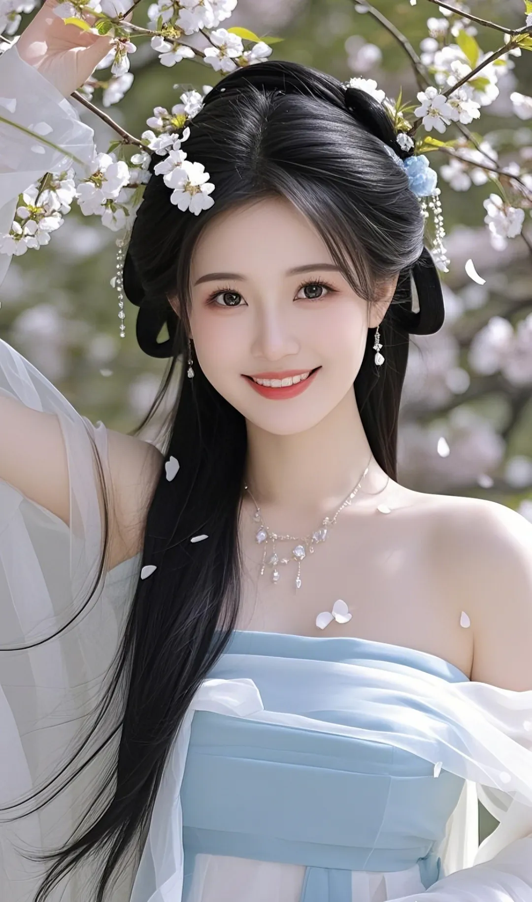 美人图片||花间美人，温婉如玉 第4张