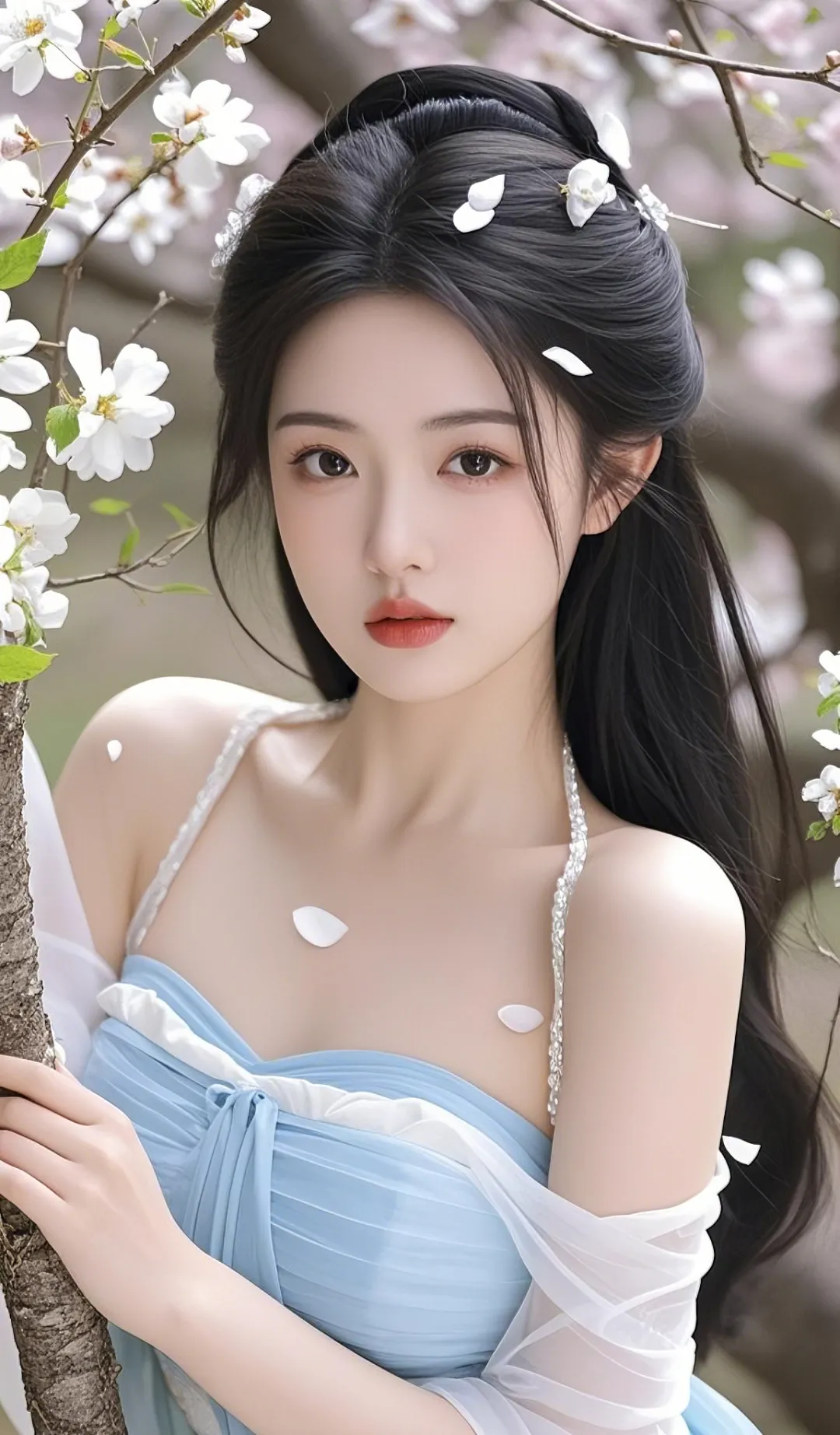 美人图片||花间美人，温婉如玉 第5张