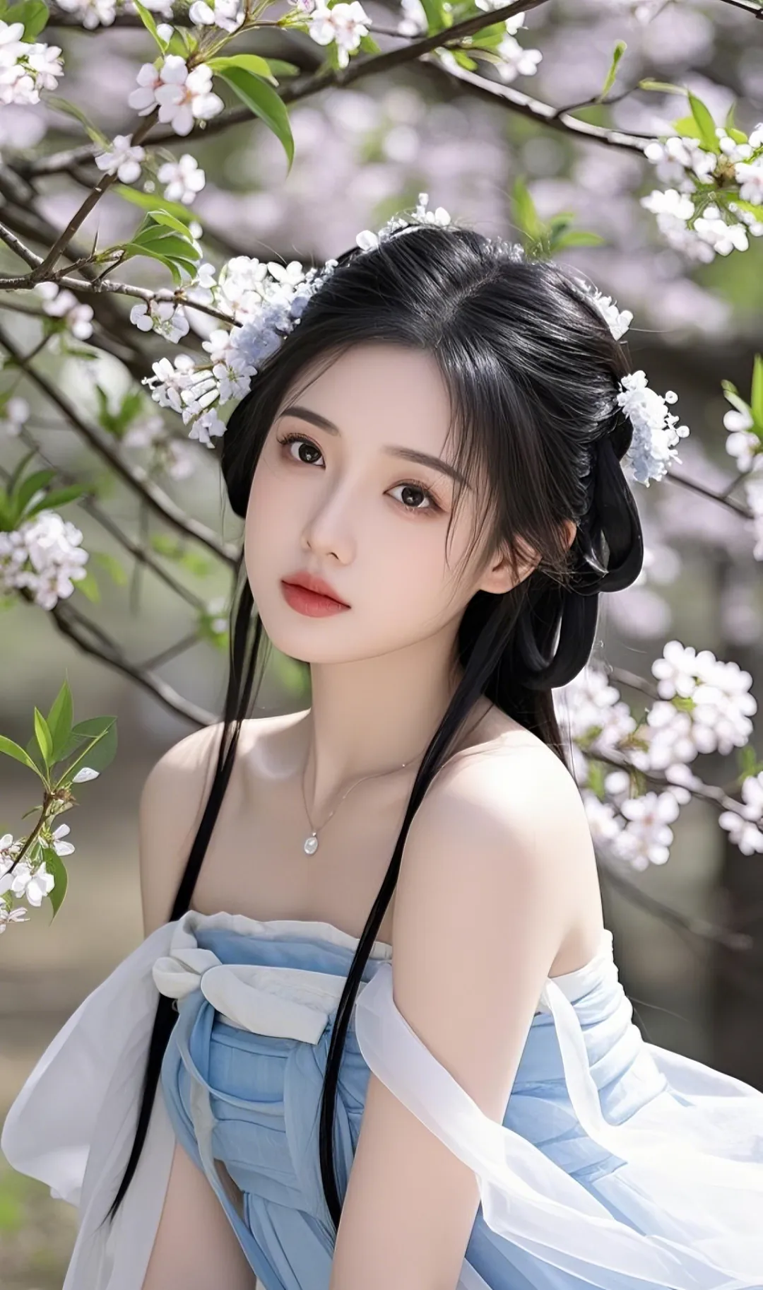 美人图片||花间美人，温婉如玉 第3张