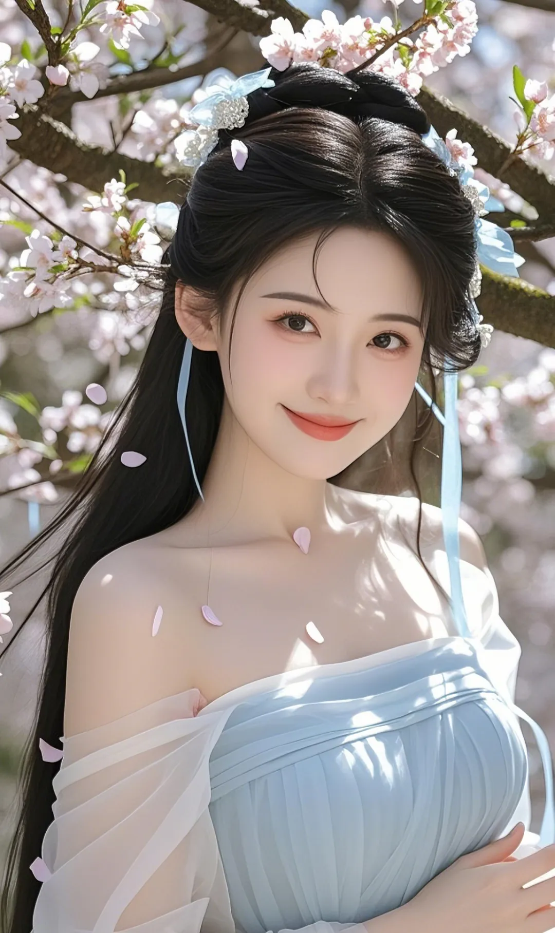 美人图片||花间美人，温婉如玉 第6张