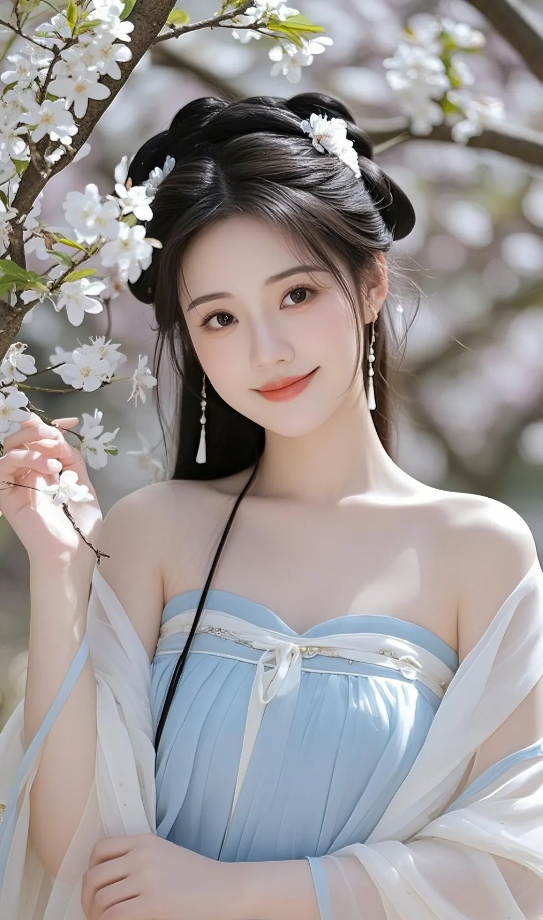 美人图片||花间美人，温婉如玉 第7张