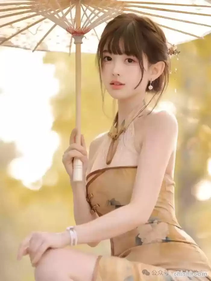 钟曼菲旗袍斜曳暖橙调——帧帧写就的旧光阴笺 第2张